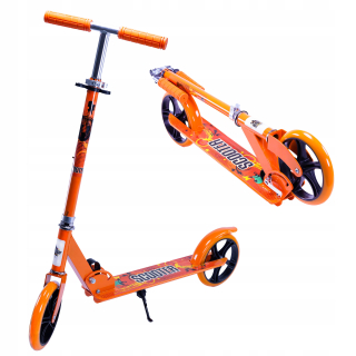 Oranžová veľká skladacia kolobežka s brzdou SUNLIGHT NEON do 100 kg